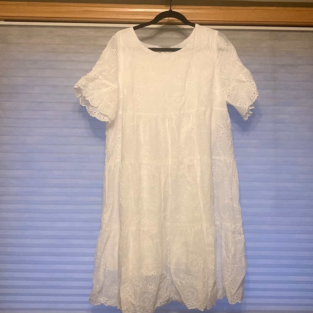 White, eyelit, babydoll dress